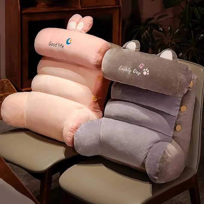 Ergonomic Plush Back Support Cushion for Chair & Bed